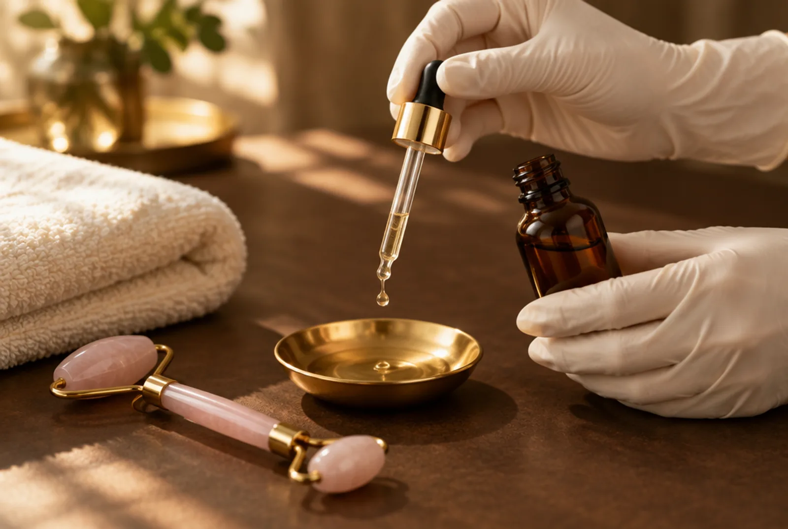 Illustration: skincare tools laid out on a tray